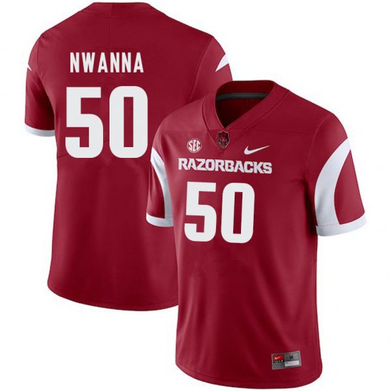 Men GameDay Chibueze Nwanna #50 Arkansas Stitched College Football Jersey