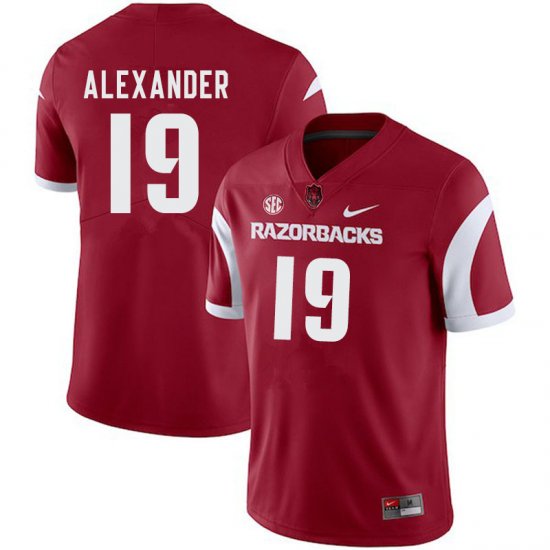 Men GameDay Courtre Alexander #19 Arkansas Stitched College Football Jersey