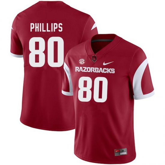 Men GameDay Matthew Phillips #80 Arkansas Stitched College Football Jersey