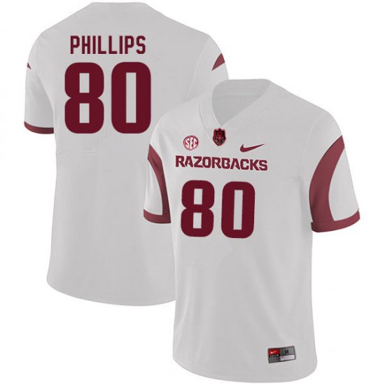 Men GameDay Matthew Phillips #80 Arkansas Stitched College Football Jersey