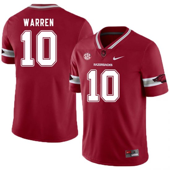 Men GameDay De\'Vion Warren #10 Arkansas Stitched College Football Jersey