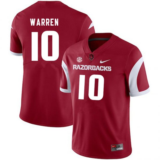 Men GameDay De\'Vion Warren #10 Arkansas Stitched College Football Jersey