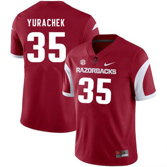 Men GameDay Jake Yurachek #35 Arkansas Stitched College Football Jersey