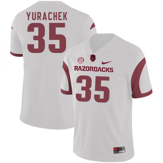 Men GameDay Jake Yurachek #35 Arkansas Stitched College Football Jersey