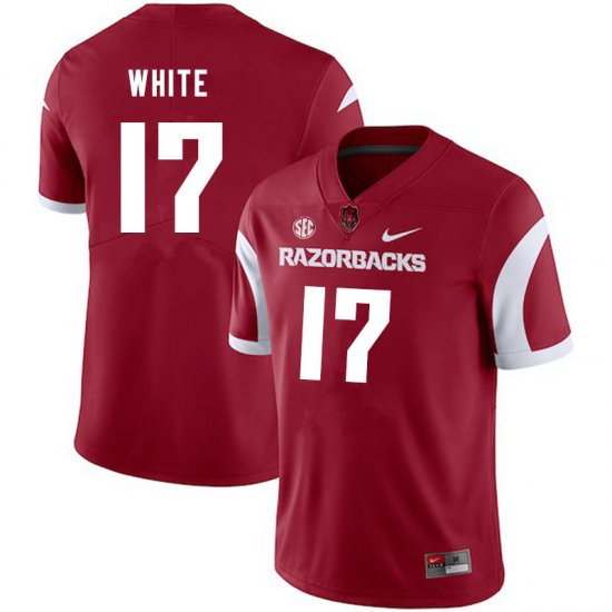 Men GameDay John David White #17 Arkansas Stitched College Football Jersey