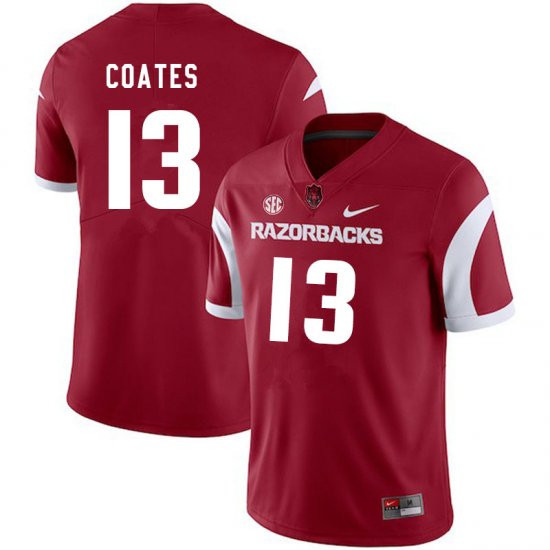 Men GameDay Julius Coates #13 Arkansas Stitched College Football Jersey