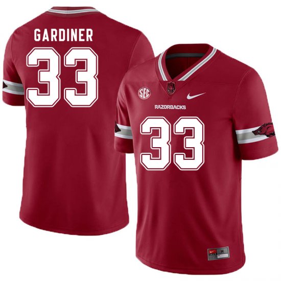 Men GameDay Karch Gardiner #33 Arkansas Stitched College Football Jersey