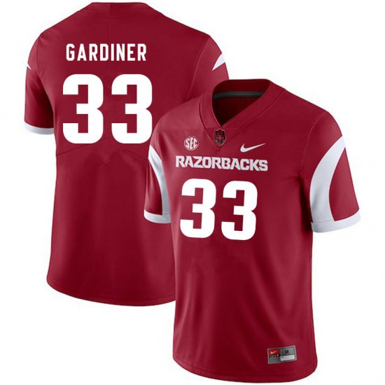 Men GameDay Karch Gardiner #33 Arkansas Stitched College Football Jersey