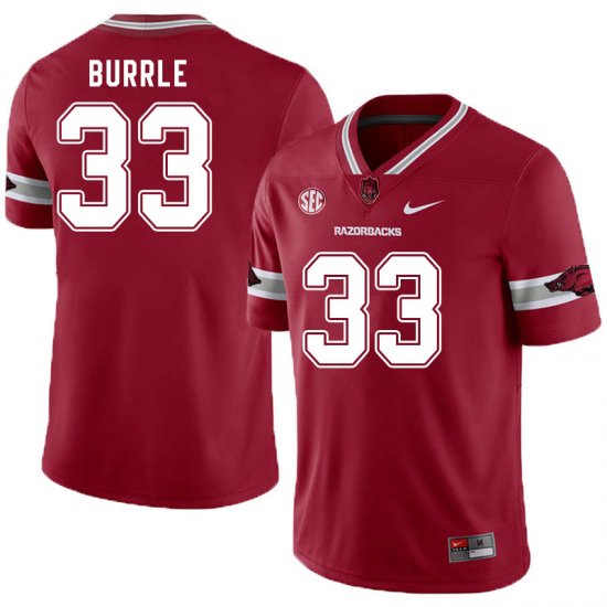 Men GameDay Kelin Burrle #33 Arkansas Stitched College Football Jersey