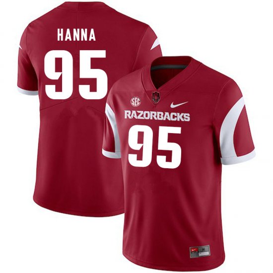 Men GameDay Morgan Hanna #95 Arkansas Stitched College Football Jersey