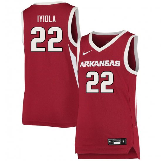 Men GameDay Abayomi Iyiola #22 Arkansas Stitched College Basketball Jersey