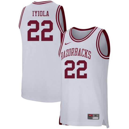 Men GameDay Abayomi Iyiola #22 Arkansas Stitched College Basketball Jersey