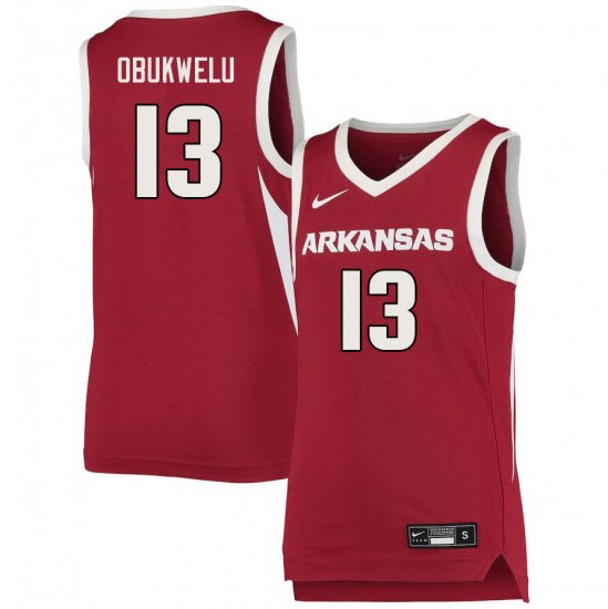 Men GameDay Emeka Obukwelu #13 Arkansas Stitched College Basketball Jersey