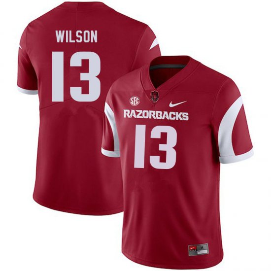 Men GameDay Jaedon Wilson #13 Arkansas Stitched College Football Jersey