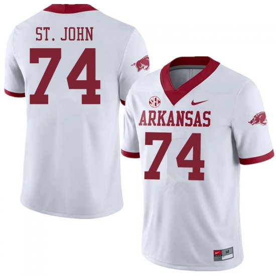 Men GameDay Jalen St. John #74 Arkansas Stitched College Football Jersey