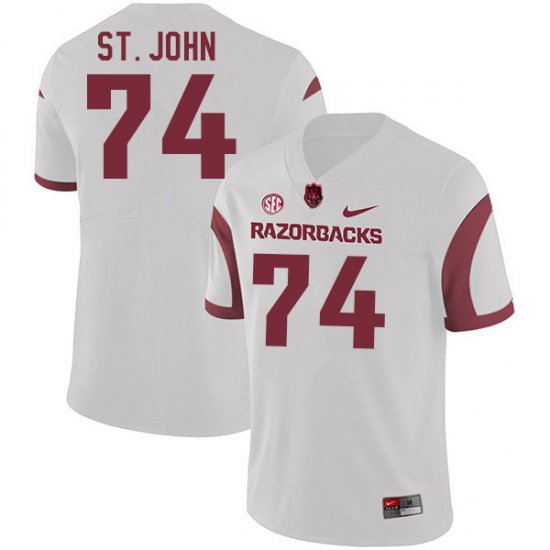 Men GameDay Jalen St. John #74 Arkansas Stitched College Football Jersey