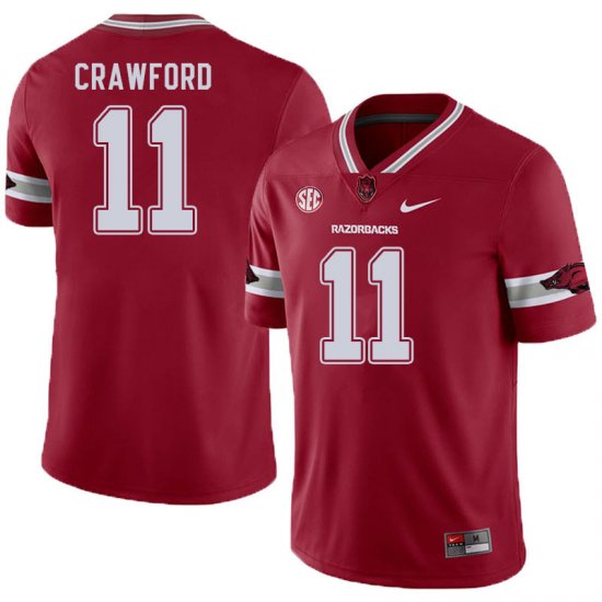 Men GameDay Jaquayln Crawford #11 Arkansas Stitched College Football Jersey