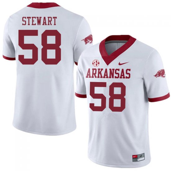 Men GameDay Jashaud Stewart #58 Arkansas Stitched College Football Jersey