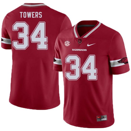 Men GameDay J.T. Towers #34 Arkansas Stitched College Football Jersey