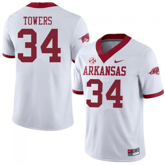 Men GameDay J.T. Towers #34 Arkansas Stitched College Football Jersey