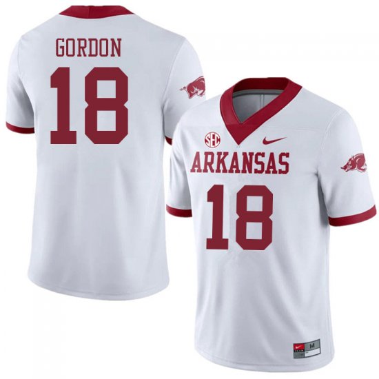 Men GameDay Trent Gordon #18 Arkansas Stitched College Football Jersey