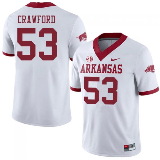 Men GameDay Ty\'Kieast Crawford #53 Arkansas Stitched College Football Jersey