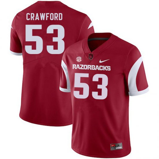 Men GameDay Ty\'Kieast Crawford #53 Arkansas Stitched College Football Jersey