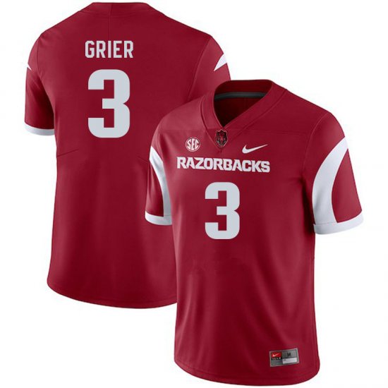 Men GameDay Antonio Grier #3 Arkansas Stitched College Football Jersey