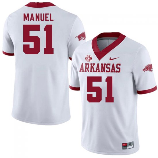 Men GameDay Devon Manuel #51 Arkansas Stitched College Football Jersey