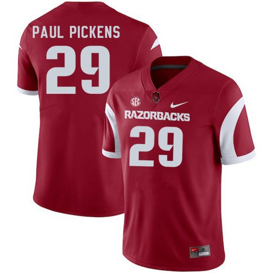 Men GameDay John Paul Pickens #29 Arkansas Stitched College Football Jersey