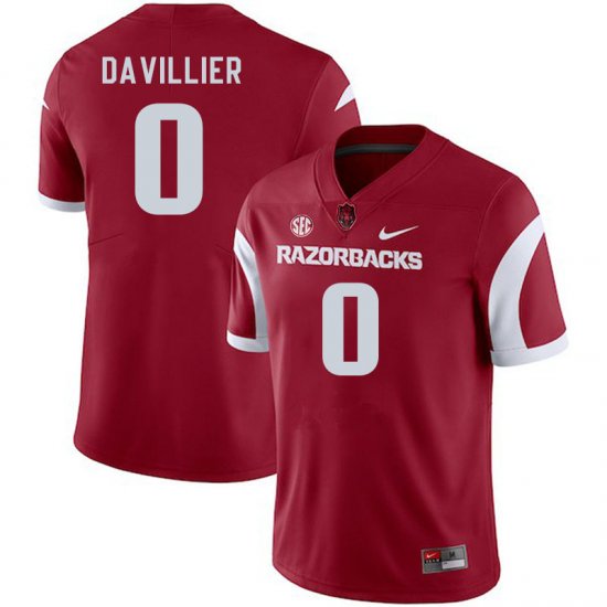 Men GameDay Nico Davillier #0 Arkansas Stitched College Football Jersey