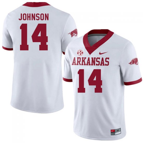 Men GameDay RJ Johnson #14 Arkansas Stitched College Football Jersey