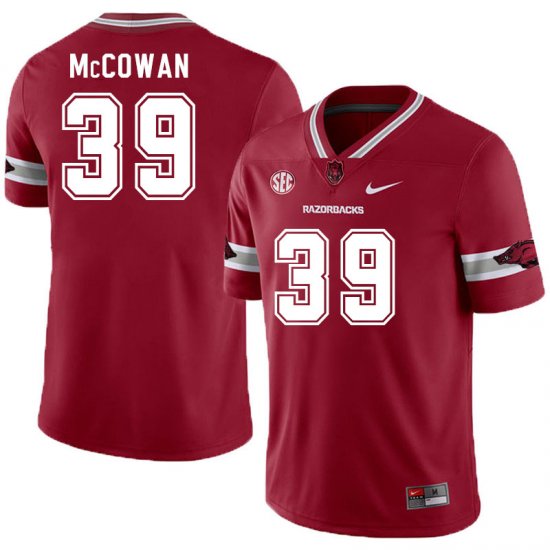 Men GameDay Aidan McCowan #39 Arkansas Stitched College Football Jersey