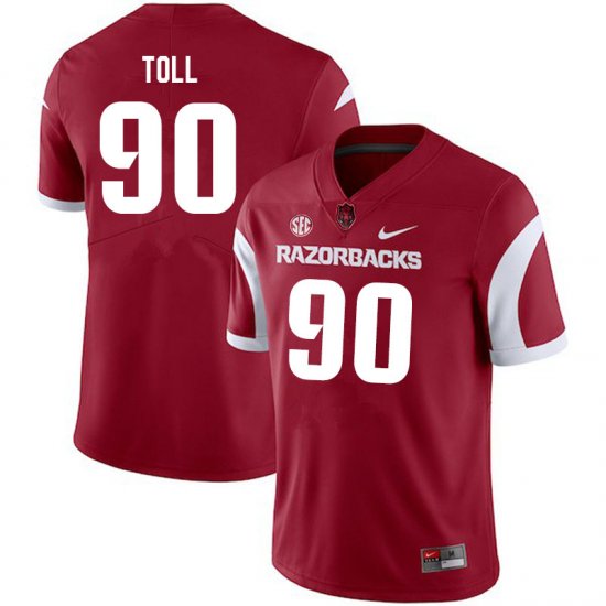 Men GameDay Blayne Toll #96 Arkansas Stitched College Football Jersey