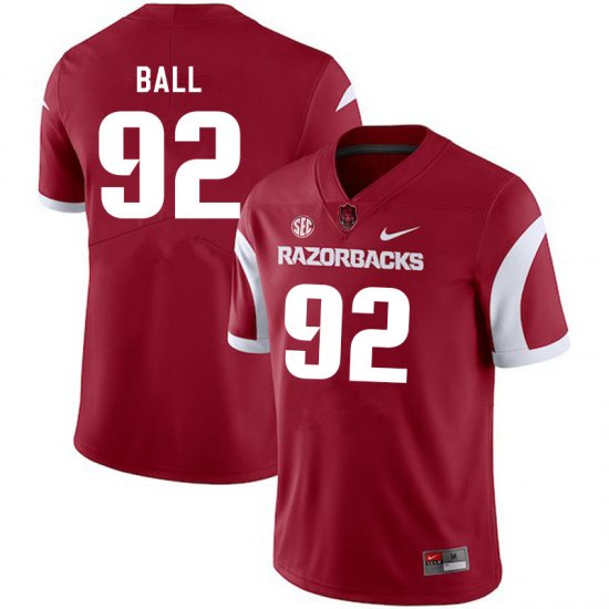 Men GameDay Cameron Ball #92 Arkansas Stitched College Football Jersey