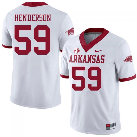 Men GameDay Eli Henderson #59 Arkansas Stitched College Football Jersey