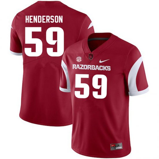 Men GameDay Eli Henderson #59 Arkansas Stitched College Football Jersey