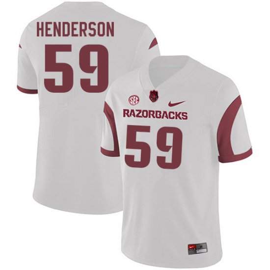 Men GameDay Eli Henderson #59 Arkansas Stitched College Football Jersey