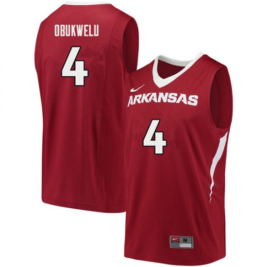 Men GameDay Emeka Obukwelu #4 Arkansas Stitched College Basketball Jersey