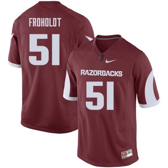 Men GameDay Hjalte Froholdt #51 Arkansas Stitched College Football Jersey