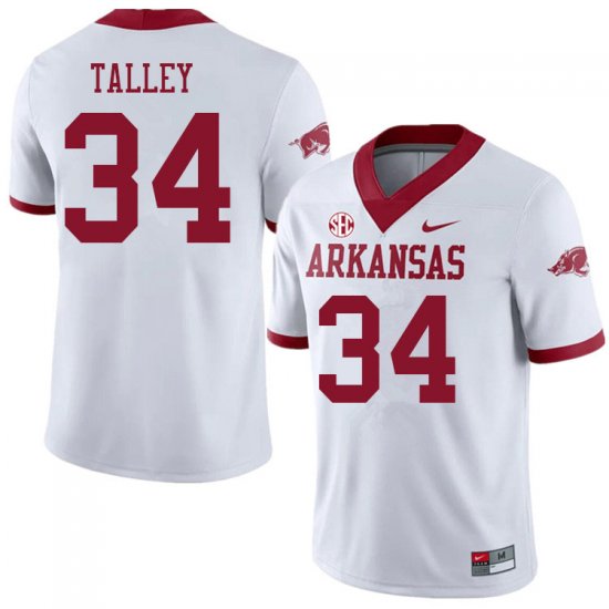 Men GameDay Hunter Talley #34 Arkansas Stitched College Football Jersey