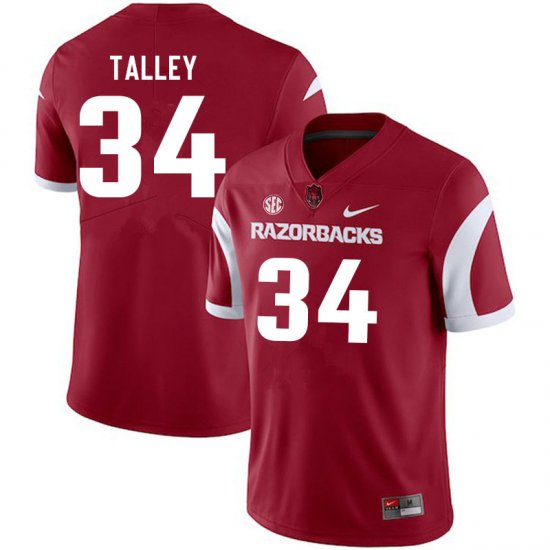 Men GameDay Hunter Talley #34 Arkansas Stitched College Football Jersey