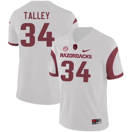 Men GameDay Hunter Talley #34 Arkansas Stitched College Football Jersey