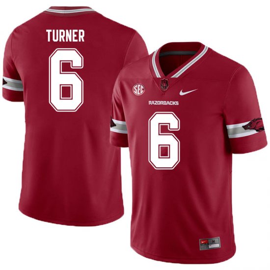 Men GameDay Jacorrei Turner #6 Arkansas Stitched College Football Jersey