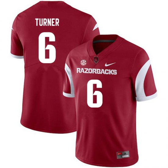 Men GameDay Jacorrei Turner #6 Arkansas Stitched College Football Jersey