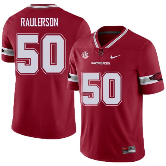 Men GameDay Jake Raulerson #50 Arkansas Stitched College Football Jersey