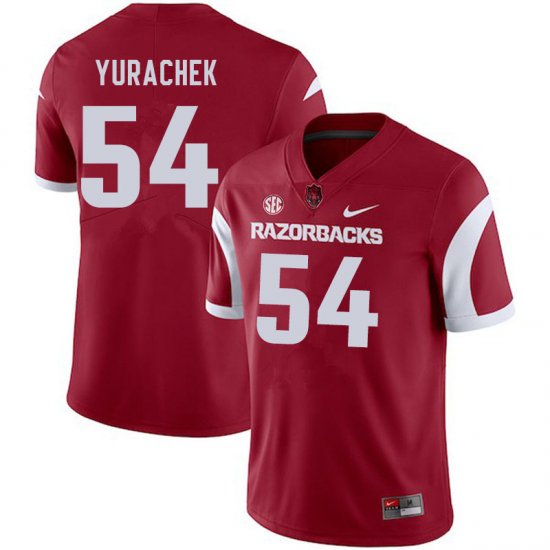 Men GameDay Jake Yurachek #54 Arkansas Stitched College Football Jersey