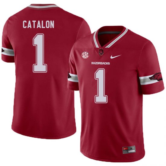 Men GameDay Jalen Catalon #1 Arkansas Stitched College Football Jersey