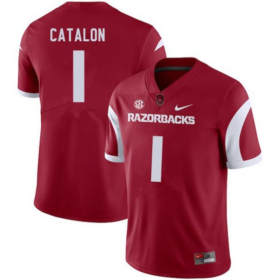 Men GameDay Jalen Catalon #1 Arkansas Stitched College Football Jersey