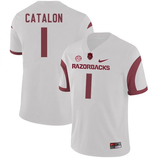 Men GameDay Jalen Catalon #1 Arkansas Stitched College Football Jersey